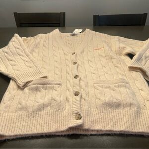 J. Crew Soft Cream Cable Knit Cardigan